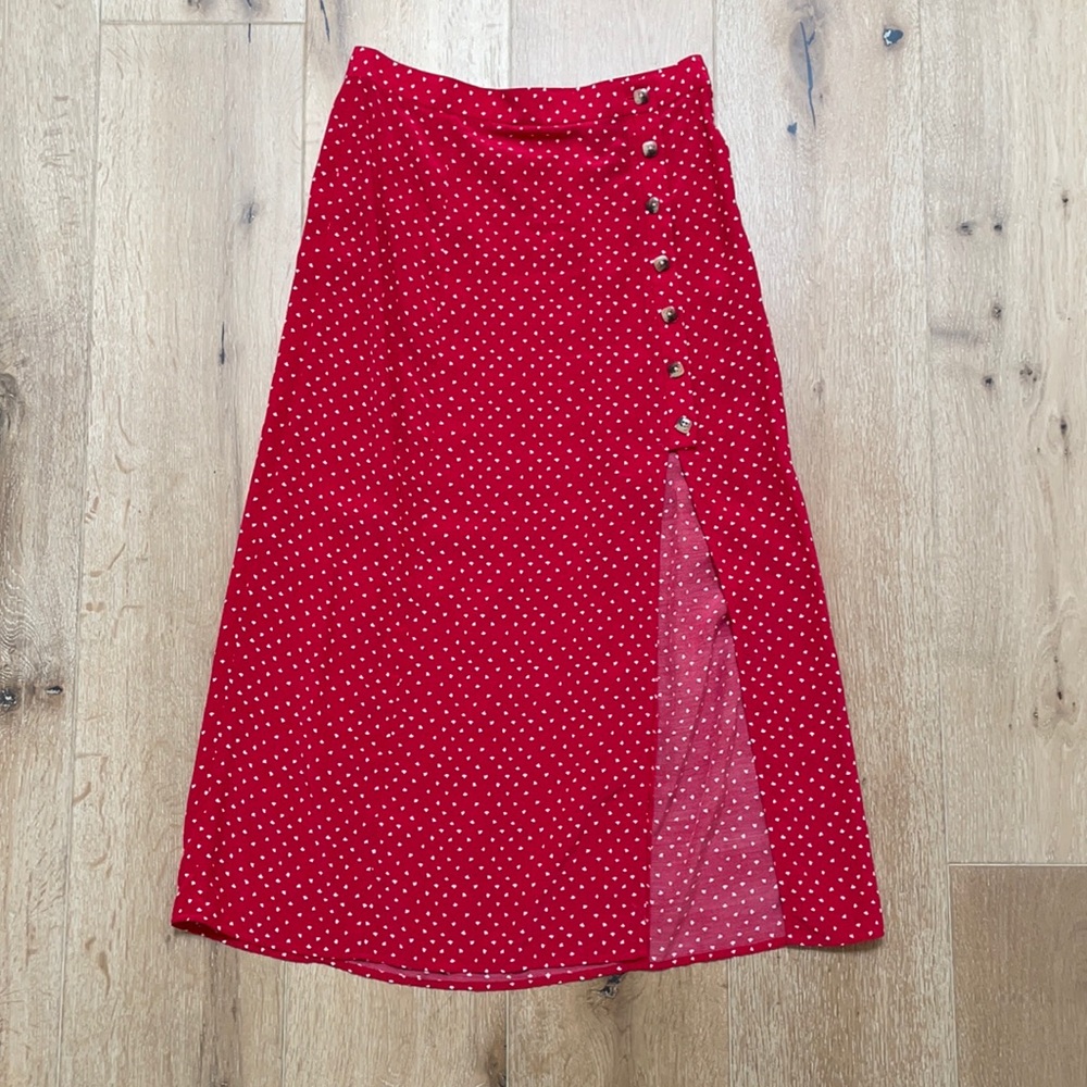 And Other Stories red midi skirt